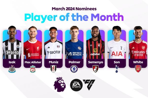  نامزدهای کسب عنوان بهترین بازیکن ماه مارس لیگ برتر انگلیس مشخص شدند