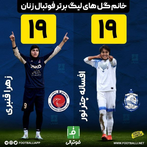  اختصاصی فوتبالی  خانم گل‌های لیگ برتر فوتبال زنان