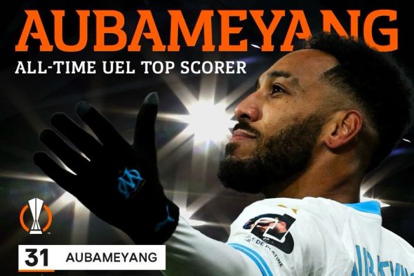  اوبامیانگ تاثیرگذارترین بازیکن لیگ اروپا تا مرحله نیمه نهایی