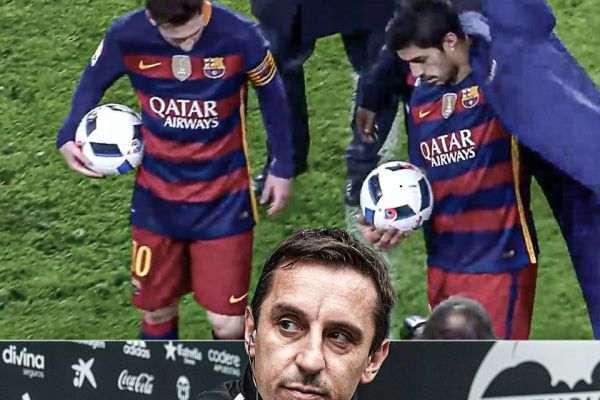 وقتی مسی و سوارز مقابل تیم گری نویل سه گل و چهار گل زدند