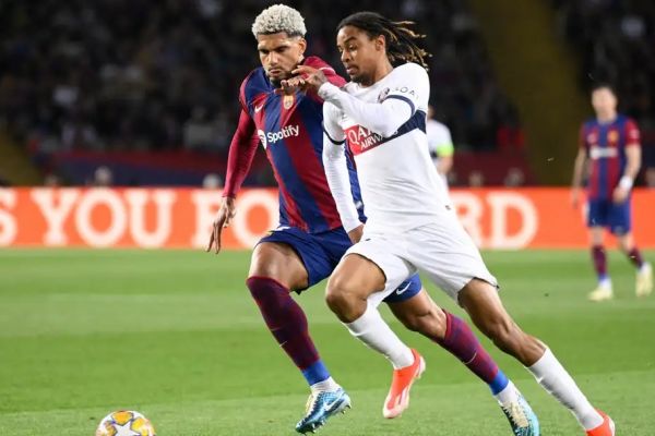  ستاره پی‌اس‌جی چگونه مدافع بارسلونا را از زمین اخراج کرد