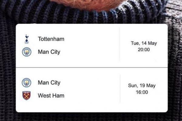  دو دیداری که منچسترسیتی با قهرمانی در لیگ برتر انگلیس فاصله دارد