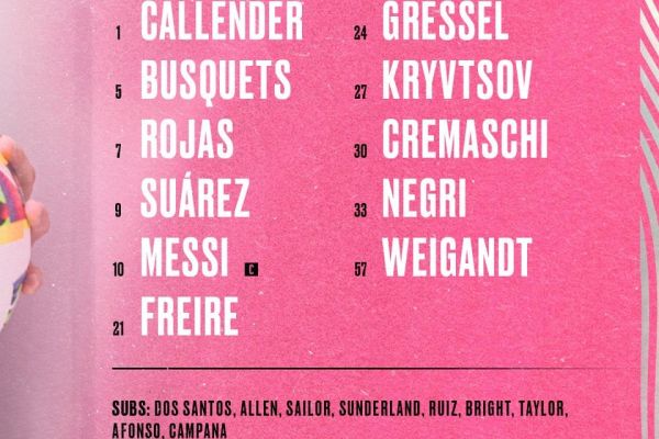  ترکیب اینتر میامی مقابل مونترال با حضور مسی و سوارز