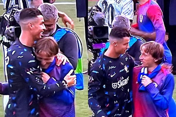 عکس؛ خوش و بش رونالدو و مودریچ پس از بازی پرتغال - کرواسی