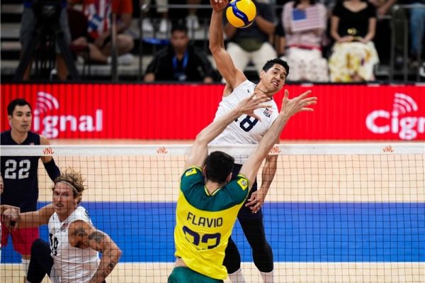  لیگ ملت‌های والیبال  شکست برزیل مقابل آمریکا