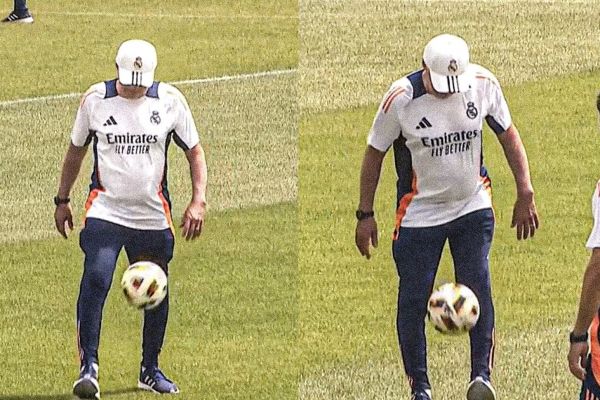 عکس؛ روپایی زدن آنچلوتی در تمرینات رئال مادرید