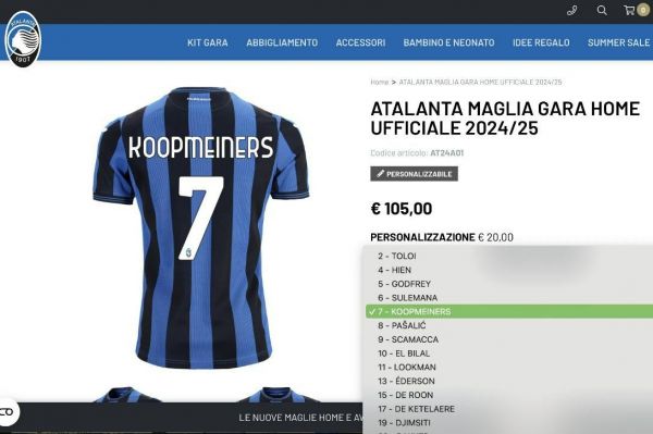  پیراهن ستاره مدنظر یوونتوس همچنان در سایت آتالانتا به فروش می رسد