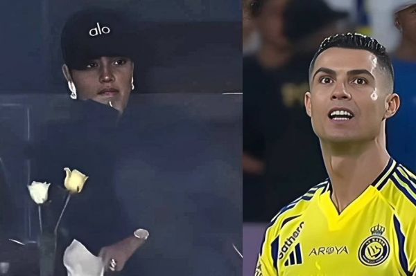 لحظهای که رونالدو در بازی مقابل الهلال به جورجینا نگاه کرد عکس
