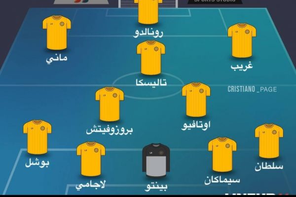  ترکیب النصر مقابل الریاض؛ رونالدو در نوک خط حمله