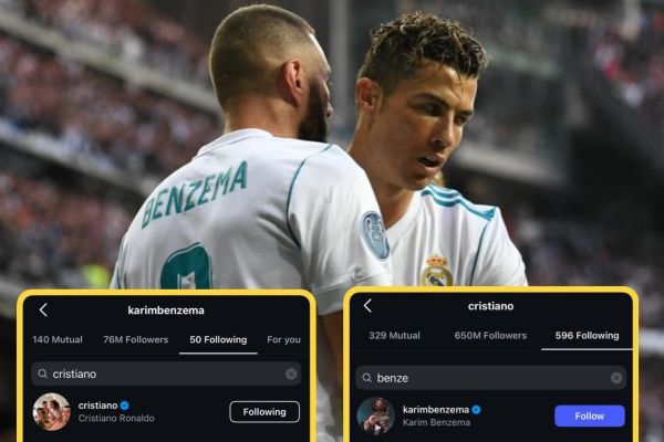  عکس؛ بنزما و رونالدو یکدیگر را دنبال می‌کنند