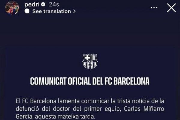 پست غمانگیز ستاره بارسلونا پس از درگذشت پزشک باشگاه