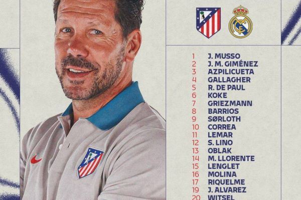  لیست اتلتیکو‌مادرید برای دیدار امشب مقابل رئال‌مادرید