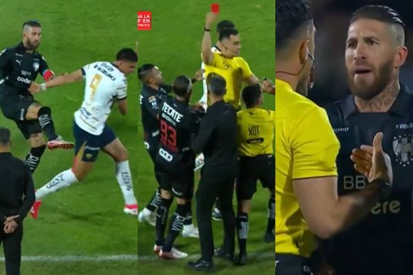 سیامین کارت قرمز راموس با لگد به بازیکن حریف