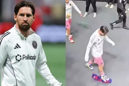  عکس؛ لگد کردن ناخواسته پیراهن بارسلونا توسط مسی