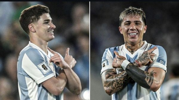 عکس؛ خوشحالی دو گلزن آرژانتین مقابل برزیل به سبک ستاره مصدوم