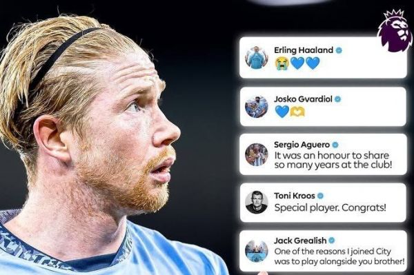 واکنش احساسی ستارگان دنیای فوتبال به خبر خداحافظی دی بروینه از منچسترسیتی