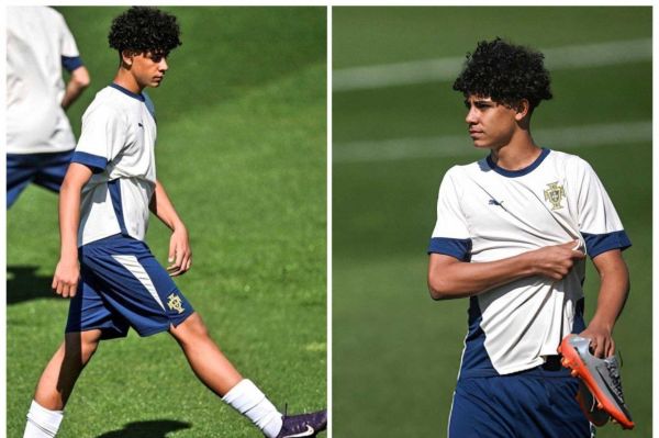 اولین حضور کریستیانو رونالدو جونیور در تمرینات تیم ملی پرتغال