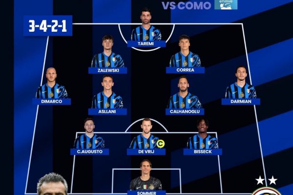  ترکیب اینتر و کومو با حضور مهدی طارمی در خط حمله