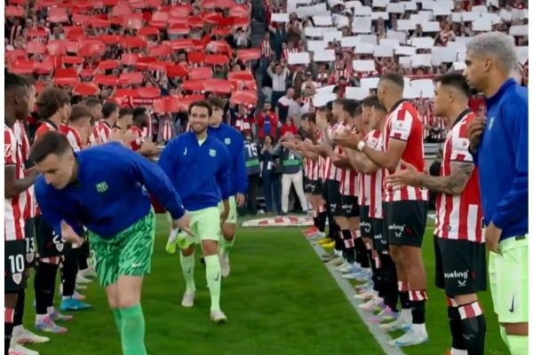  عکس؛ تونل افتخار اتلتیک بیلبائو برای بارسلونا