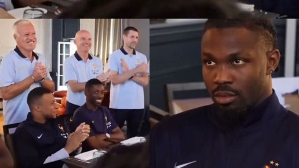 عکس؛ تشویق شدن عثمان دمبله جلوی چشم مهاجم اینتر