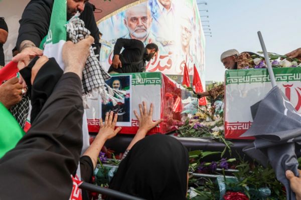 مراسم تشییع پیکر شهدای حمله تروریستی رژیم صهیونیستی