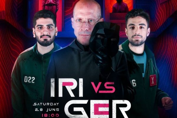 پوستر سینمایی فدراسیون والیبال به سبک سریال اسکویید گیم