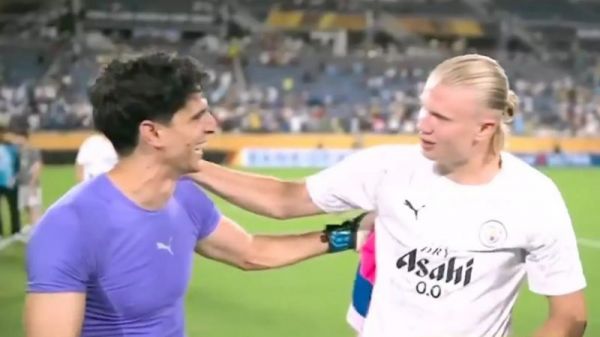 عکس؛ خوش و بش جالب هالند با ستاره الهلال