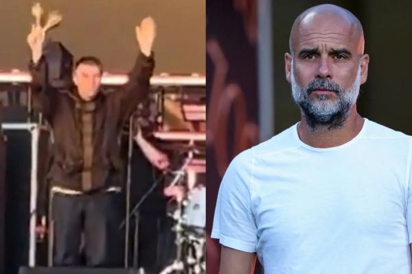 هو شدن گواردیولا پس از تعظیم خواننده سرشناس انگلیسی مقابل او