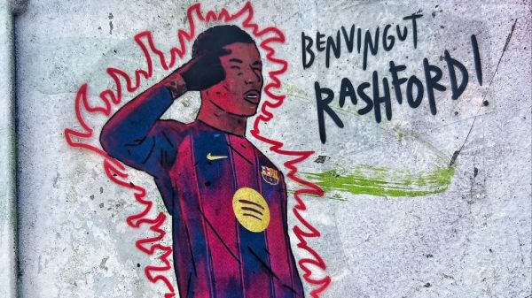 نقاشی مارکوس رشفورد روی دیوارهای بارسلون