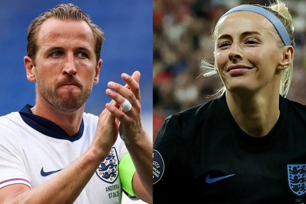 تبریک هری کین پس از صعود تیم ملی زنان انگلیس به فینال