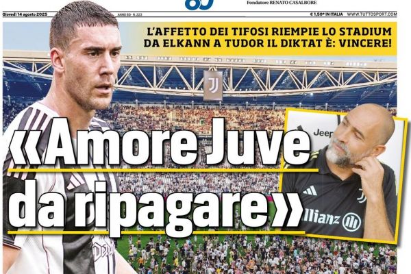  عشق یووه باید جبران شود؛ عناوین روزنامه‌های ورزشی ایتالیا، 23 مرداد 1404