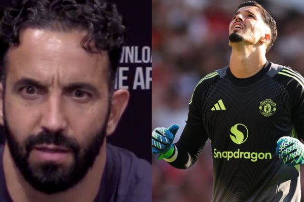  نگاه مرگبار آموریم به خبرنگار در دفاع از سنگربان منچستریونایتد