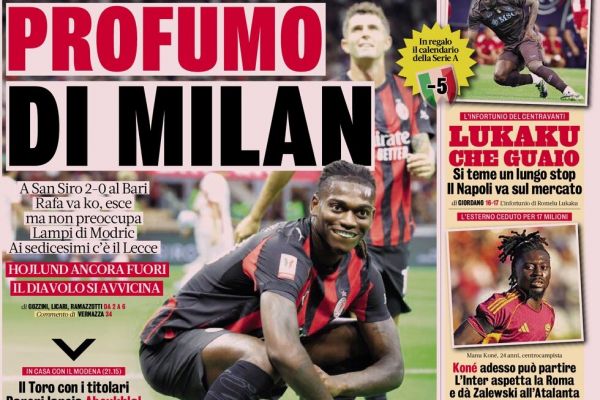  بوی میلان؛ عناوین روزنامه‌های ورزشی ایتالیا، 27 مرداد 1404