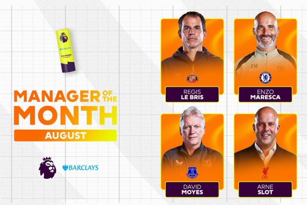  عملکرد نامزدهای بهترین سرمربی ماه آگوست لیگ برتر انگلیس