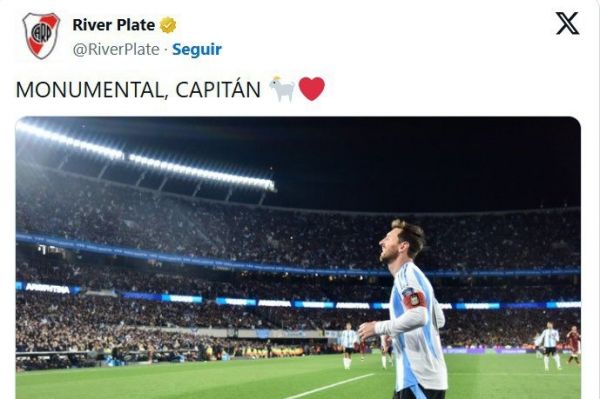 بدرقه احساسی ریورپلاته برای مسی