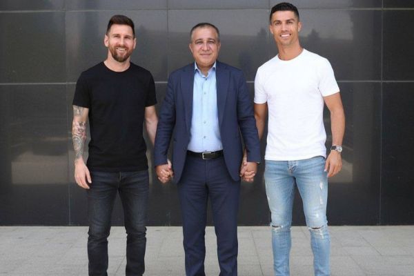  شوخی روز؛ تصویر تاجرنیا کنار رونالدو و مسی