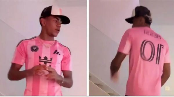 عکس؛ یامال و پوشیدن پیراهن مسی در اینترمیامی