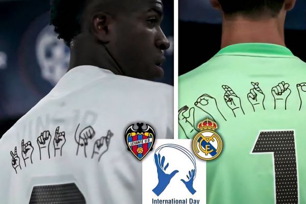  اقدامی نمادین در روز جهانی زبان اشاره در بازی رئال مادرید و لوانته