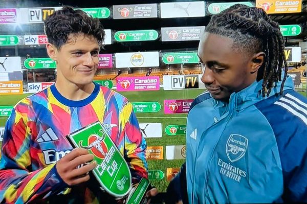 اولین گل ابرچی ازه برای آرسنال در پیروزی مقابل پورتویل در جام اتحادیه