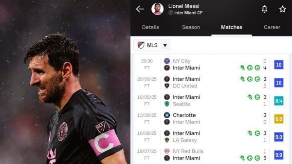  آمار خیره‌کننده لیونل مسی در ۱۳ بازی اخیر اینترمیامی