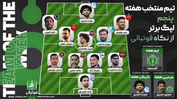  تیم منتخب هفته پنجم؛ نم‌زدگی