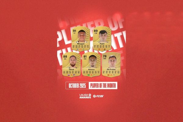  نامزدهای جایزه بهترین بازیکن ماه لالیگا با حضور امباپه، پدری و آنتونی