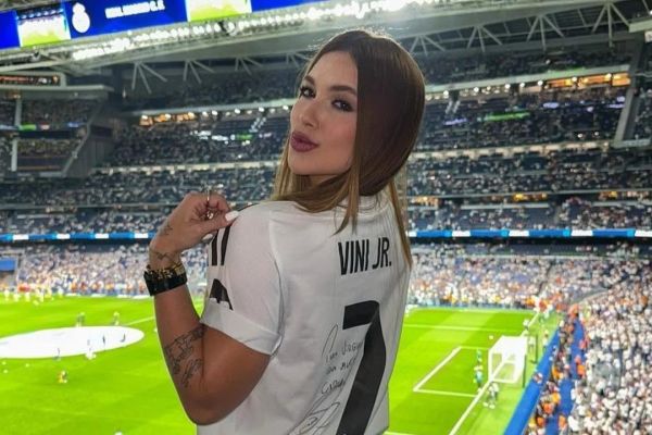  حضور جنجانی نامزد ستاره برزیلی در ورزشگاه رئال مادرید  عکس