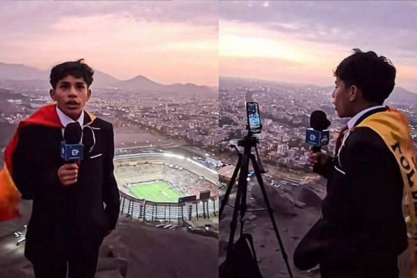 پسر ۱۵ سالهای که فینال لیبرتادورس را با موبایل گزارش کرد