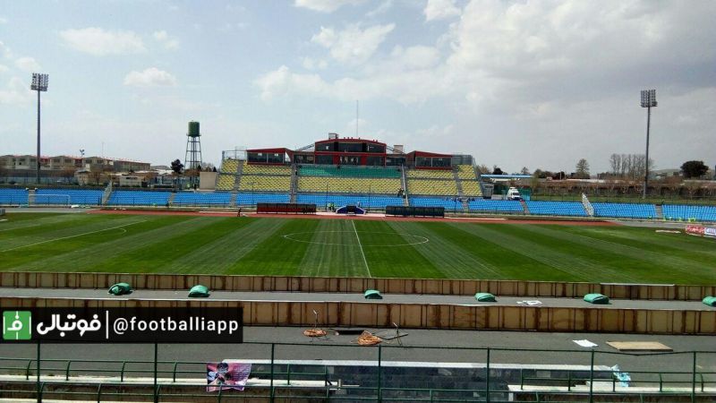 نمایی از ورزشگاه شهر قدس در فاصله حدود سه ساعت تا دیدار پیکان - پرسپولیس