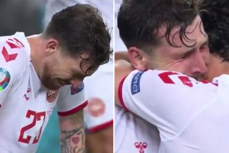 عکس؛ اشکهای بازیکن دانمارکی تاتنهام پس از صعود به نیمه نهایی یورو