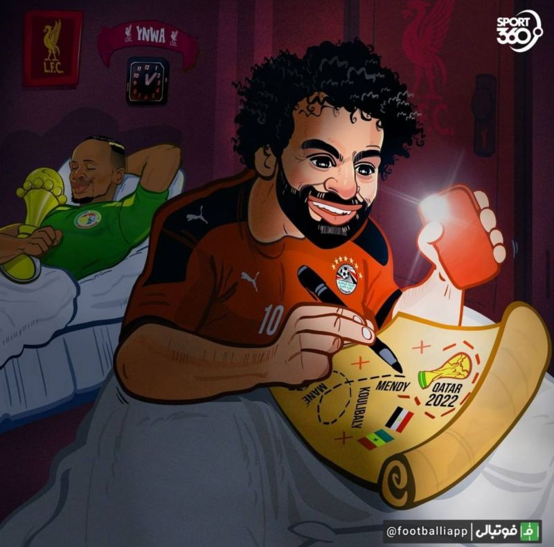 کاریکاتور/ صلاح و کشیدن نقشه راهیابی به جام جهانی قطر پس از ناکامی در جام ملت‌های آفریقا