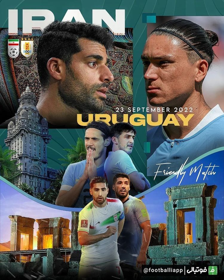 پوستر صفحه رسمی تیم ملی ایران برای دیدار روز اول مهر مقابل اروگوئه