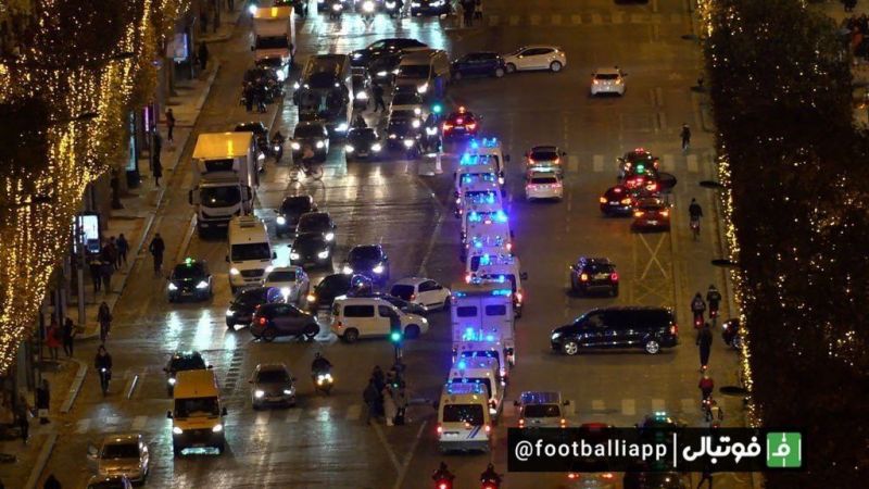 تدابیر شدید امنیتی پلس فرانسه در خیابان «شانزلیزه» همزمان با شروع بازی تیم ملی این کشور برابر مراکش