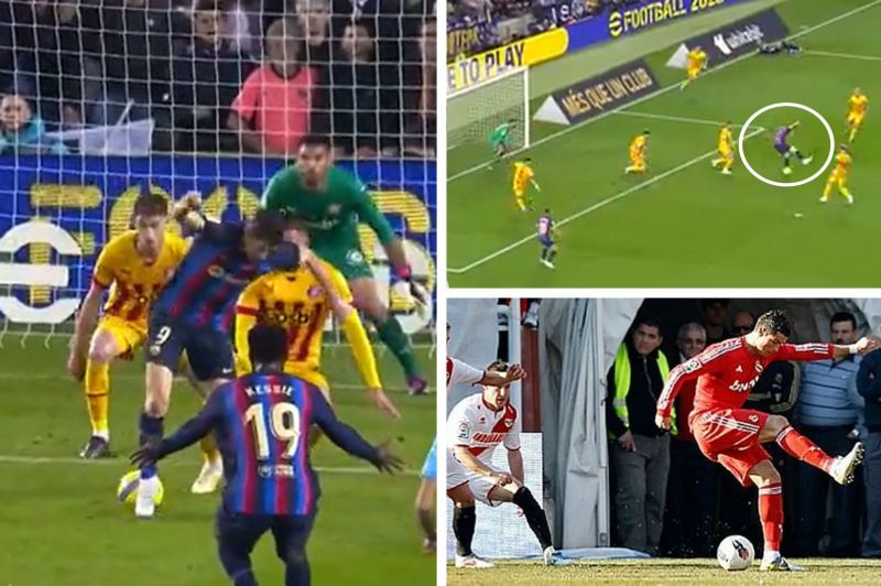 لحظهای که لواندوفسکی سعی کرد به سبک رونالدو گل پشت پا بزند